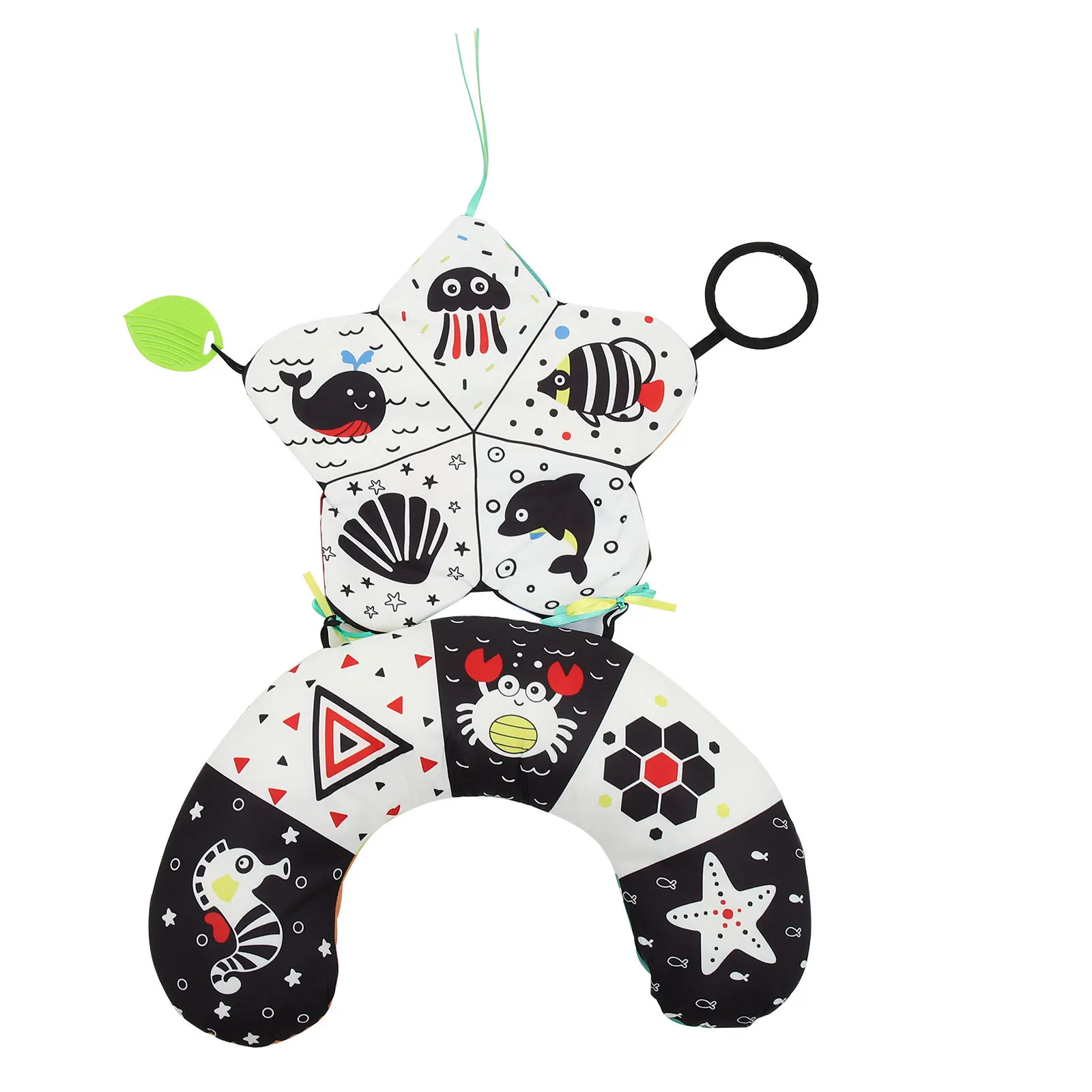 

Tummy Time Pillow Baby Crawling Mat 0-6 Months High Contrast Black Educational Plaything Infant Developmental Safe