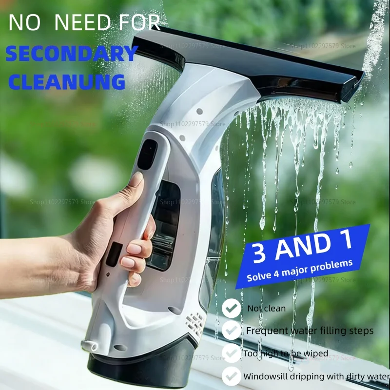 Glass Wiper Three-in-one Window Cleaning Tool Kit Kitchen Wall Desktop Cleaning Scraper Strong Suction Window Cleaning Machine