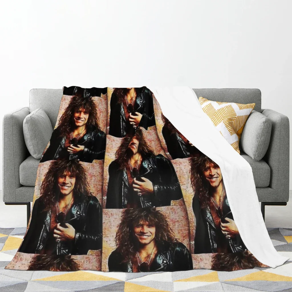 Bons Jovis Rock Band On Tour 2023 Summer Blanket Thin Blanket Comforter Flannel Soft throw Blankets Warm Home and decoration