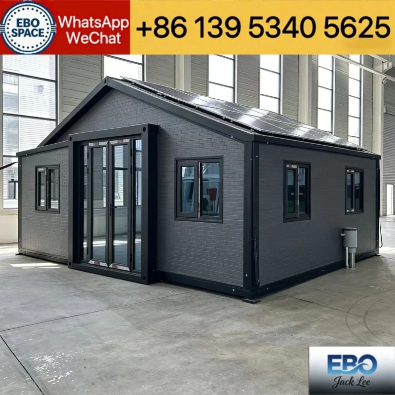 Compact modular 40ft foldable prefab container cabin outdoor villa waterproof expandable structure with kitchen bathroom ready i