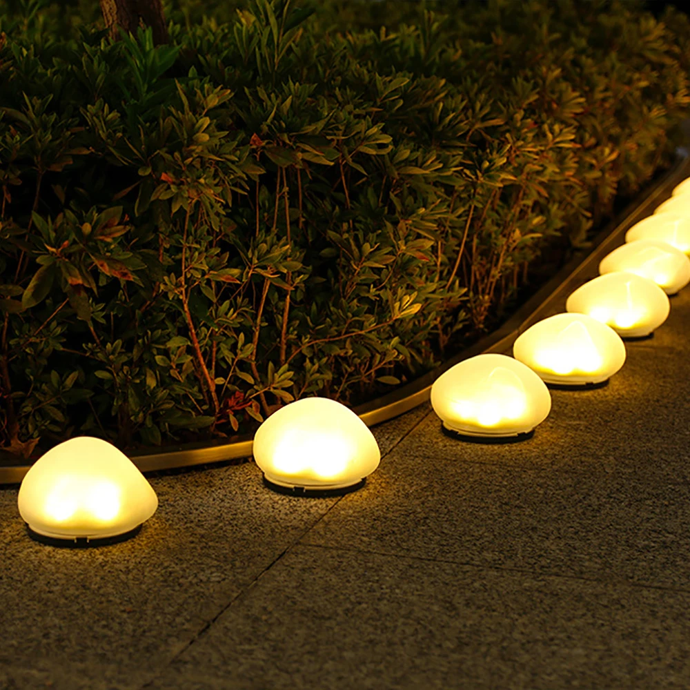 Solar Pebble Decorative Light, Outdoor RGB/Warm/White Lights, Landscape Lighting, for Gardens, Courtyards, Terraces, Villas