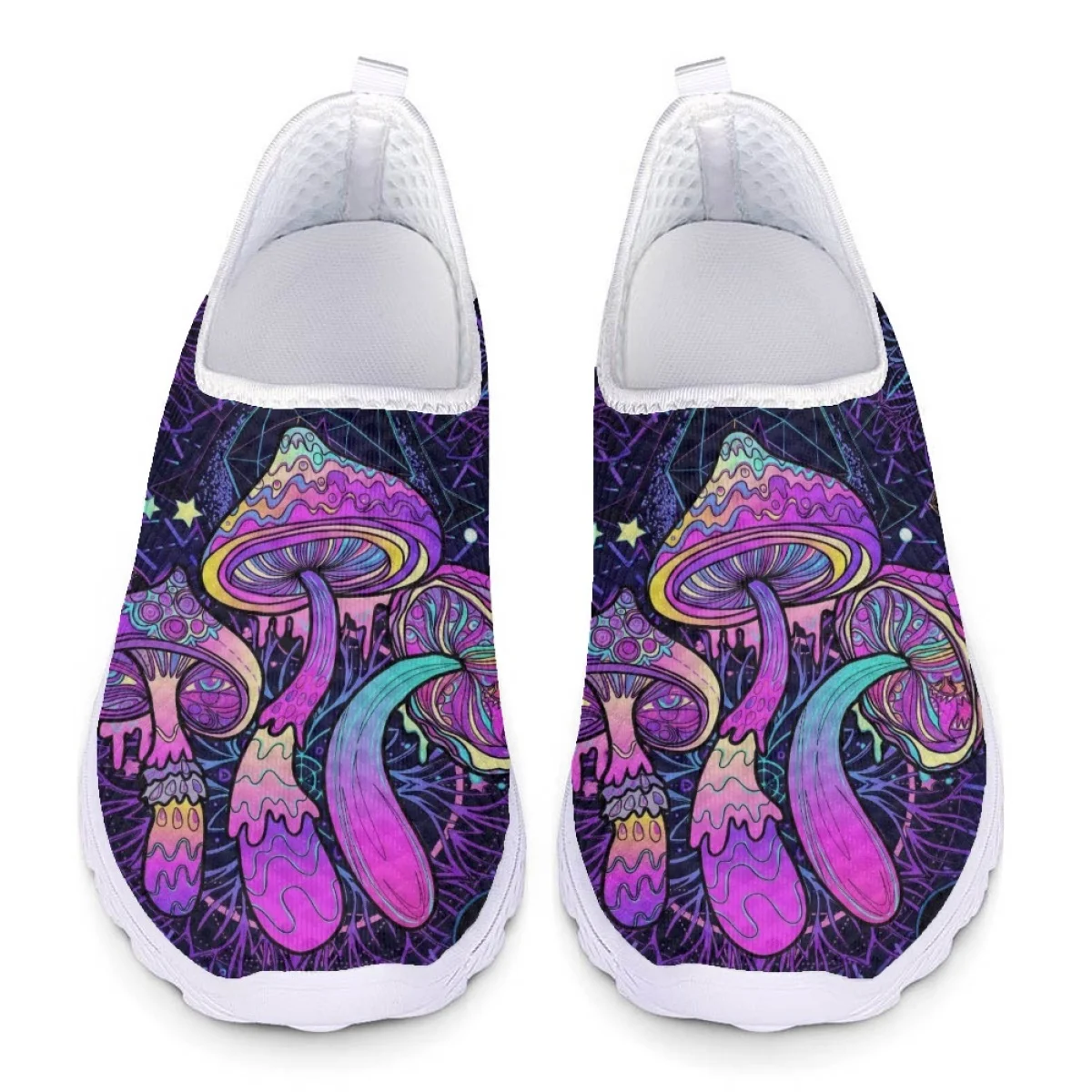 Psychedelic Mushroom Print Women's Casual Shoes Fashion New Outdoor Sports Flat Shoes Summer Autumn Light Breathable Mesh Shoes