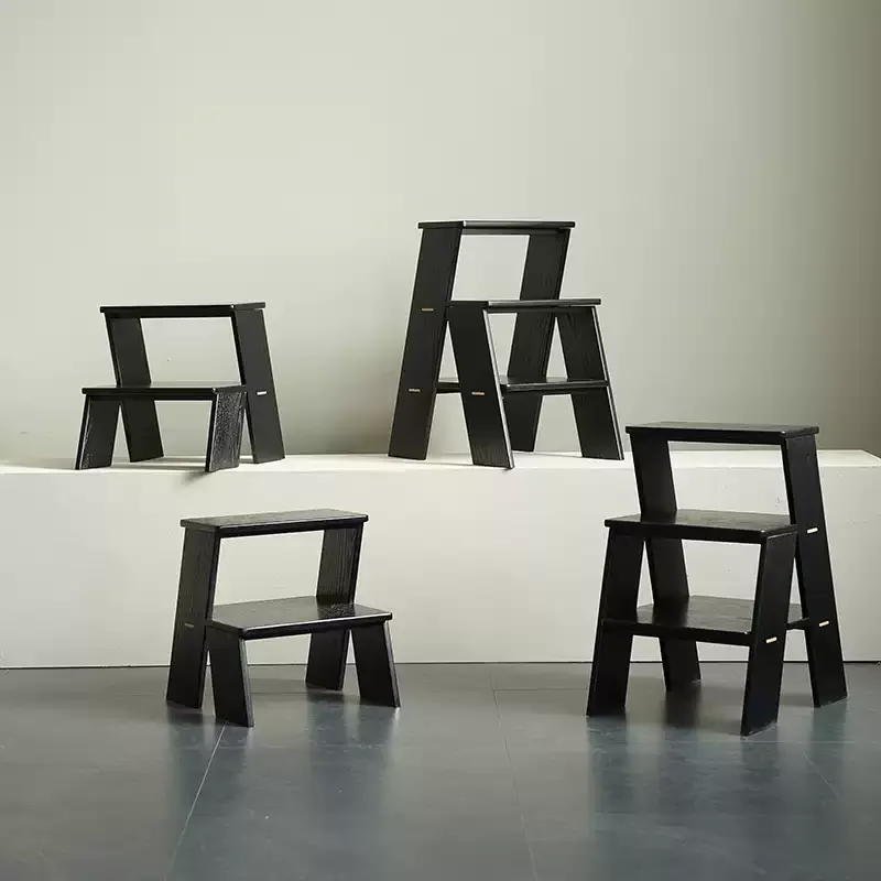 

Домашние стремянки из цельного дерева, многофункциональный прочный низкий табурет для гостиной, нескользящая кухонная подставка для ног, компактный табурет для обуви в прихожей