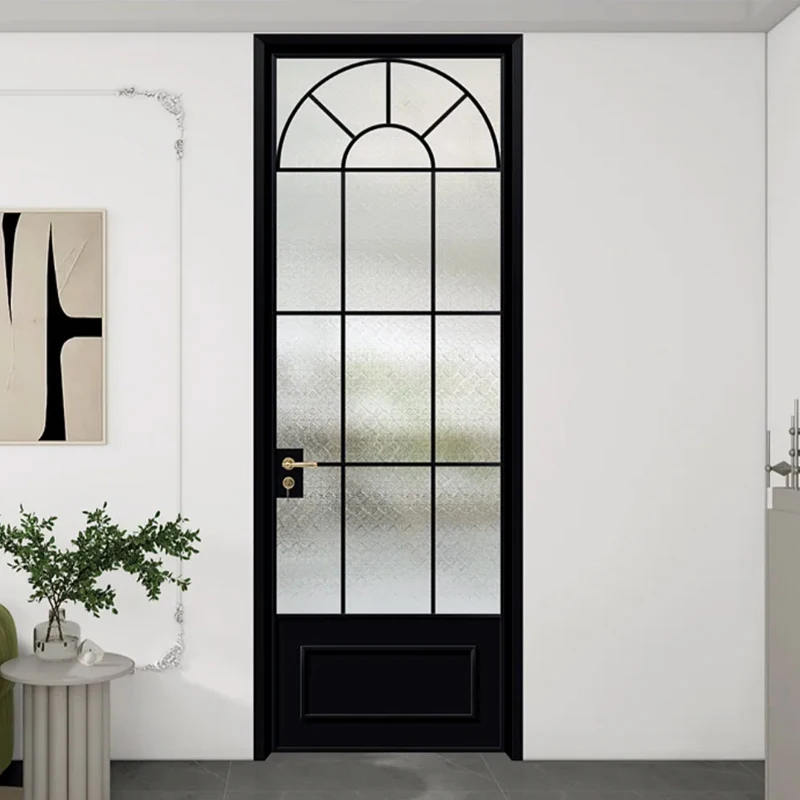 Vintage French Style Aluminum Alloy Frame Glass Swing Door (Single/Double Door) Interior Hall Use Water Resistant