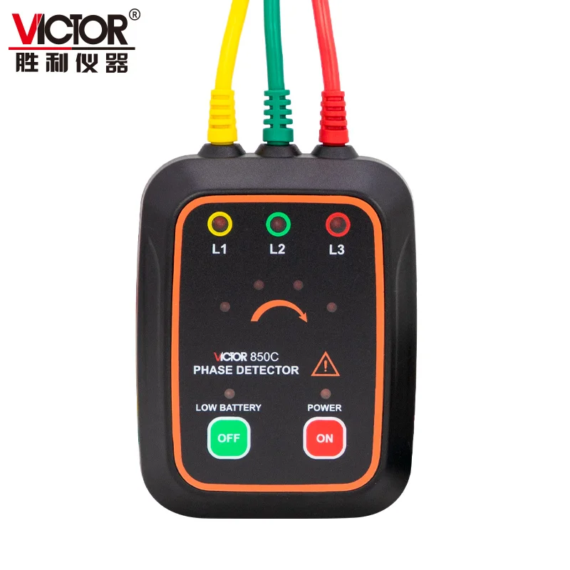 RUOSHUI 850C Non-Contact Three Phase Sequence Detector AC 1000V 300mVA Measure Negative/Positive Phase Tester