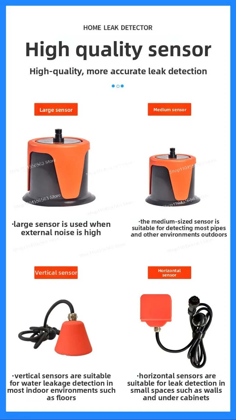 Pipeline Water Leak Detector, Leak Locator for Floor Heating Pipe, Water Supply Pipe, Fire Pipe