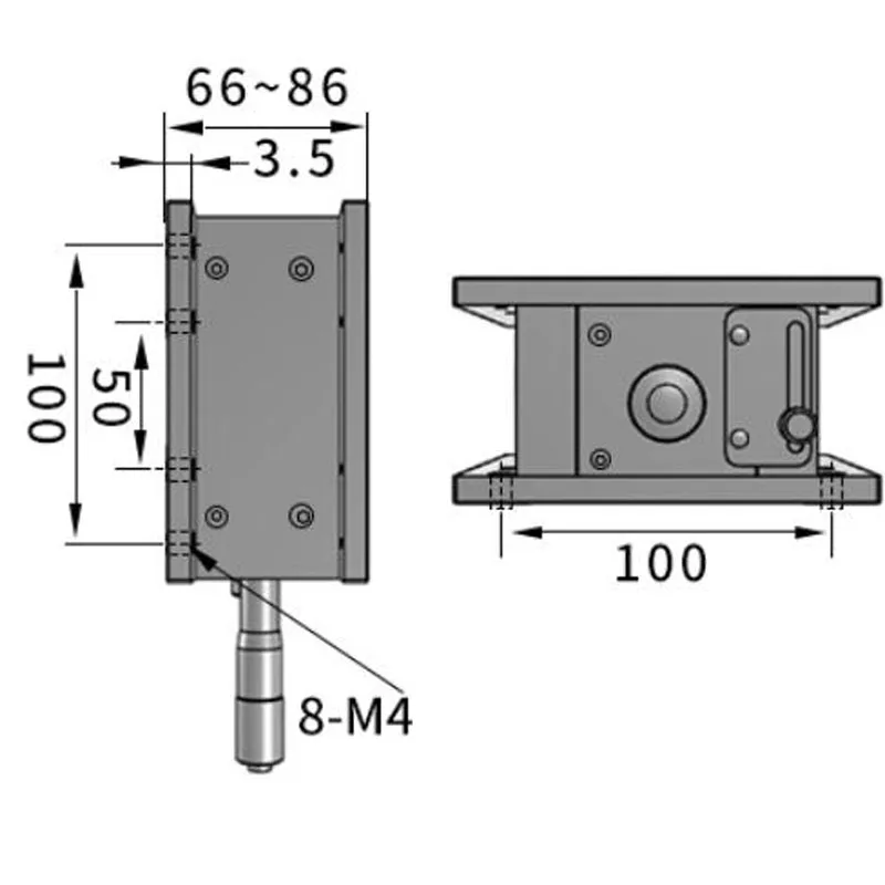 Model LZ125-2 - Z-axis manual lifting platform - double guide rail precision adjustment platform