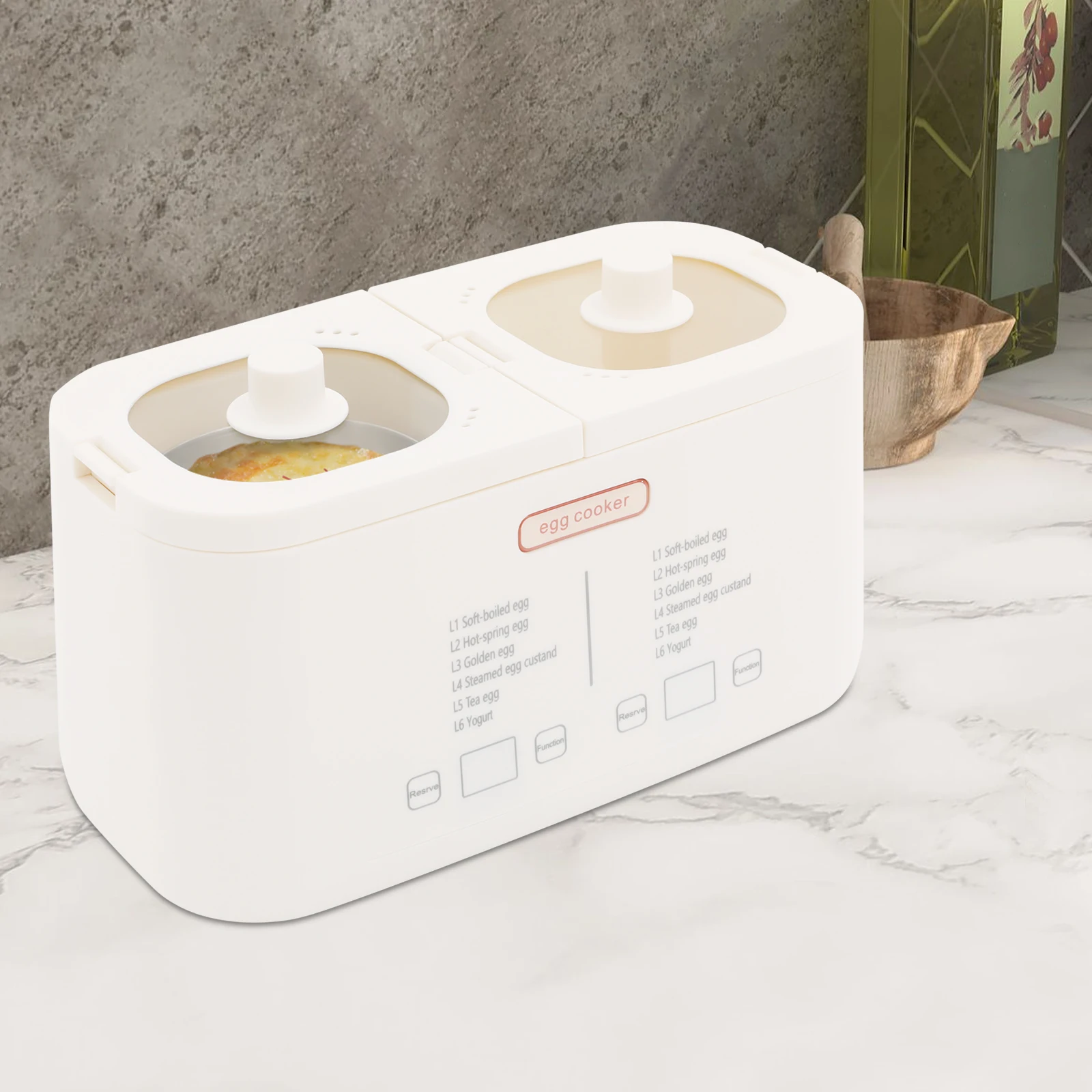 

550W 110V Modern Egg Cooker, Digital Display Rapid Egg Cooker, Egg Boiler with Auto Shut Off Feature White