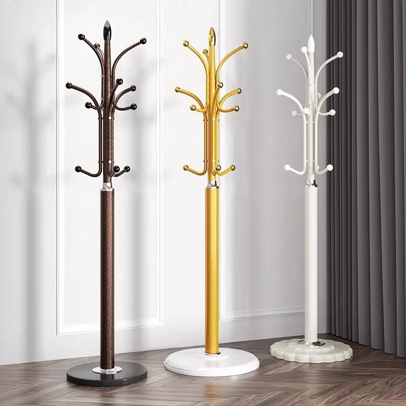 شماعة ملابس عمودية مثبتة على الأرض مصنوعة من الحديد وقضيب واحد لمدخل غرفة المعيشة وغرفة النوم ومنظم تخزين للاستخدام المنزلي