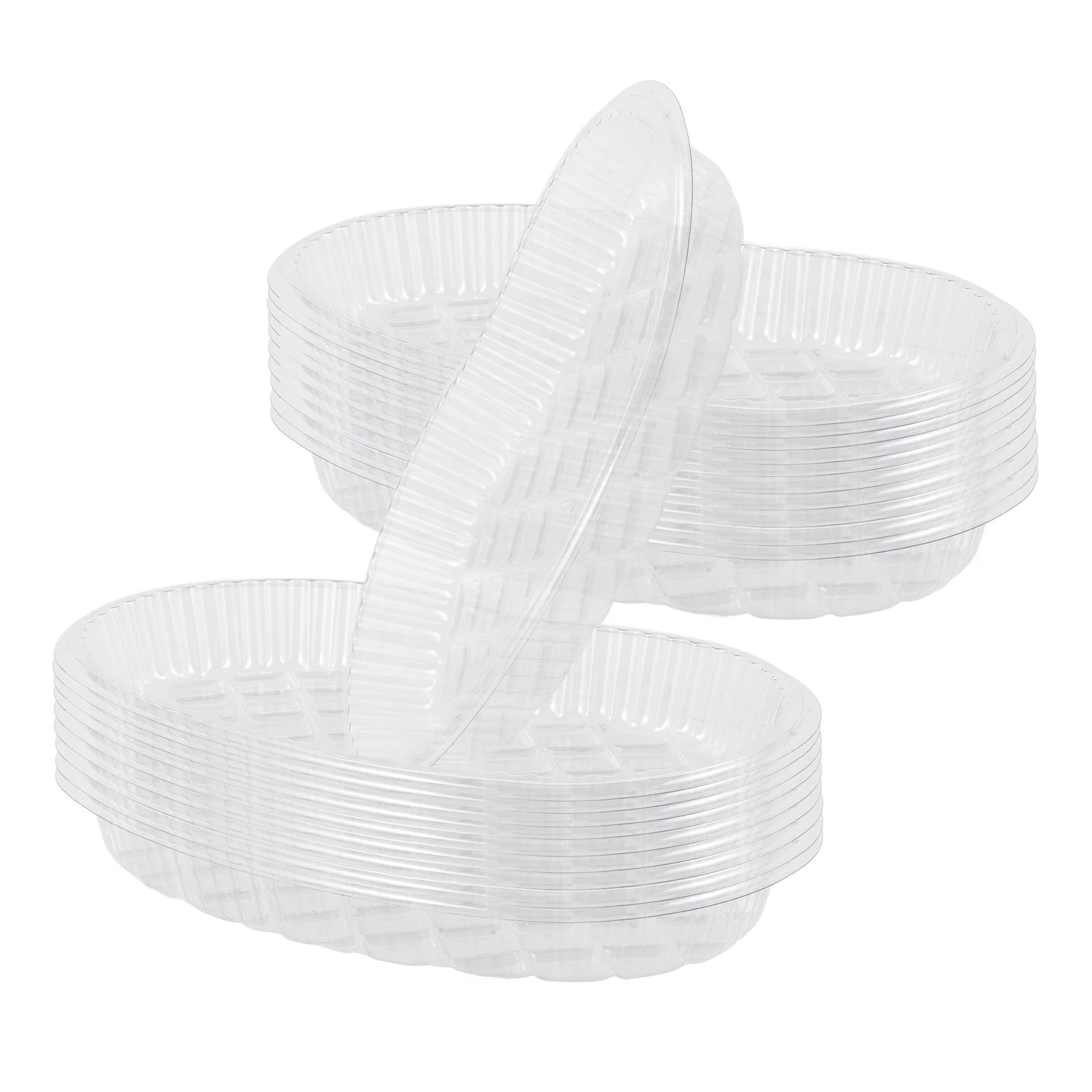 50 قطعة من صواني طب الوشم الشفافة للاستعمال مرة واحدة، تصميم خصر بلاستيكي، حامل تخزين معقم لفناني الوشم، سهل الاستخدام