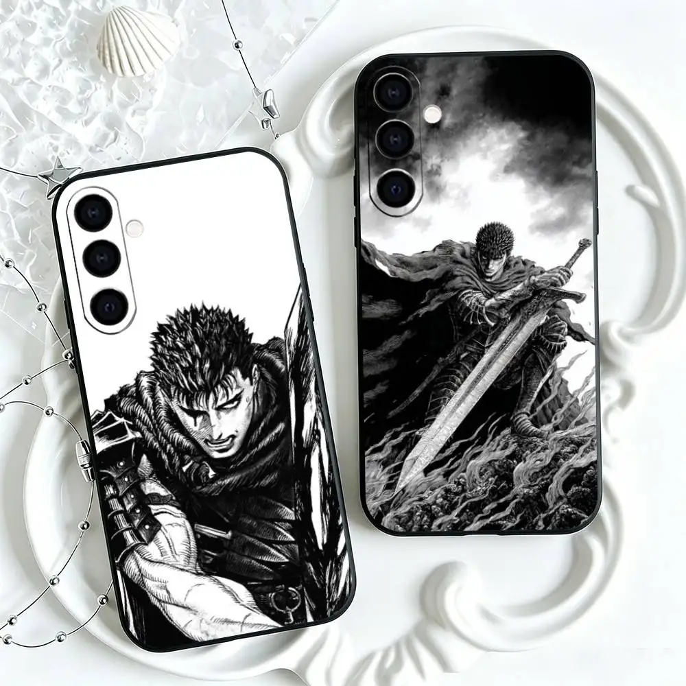 Top-selling Anime Berserk Guts Phone Case For Samsung Galaxy A73,A72,A71,A70,A53,A52,A51,Soft Silicone Black Cover