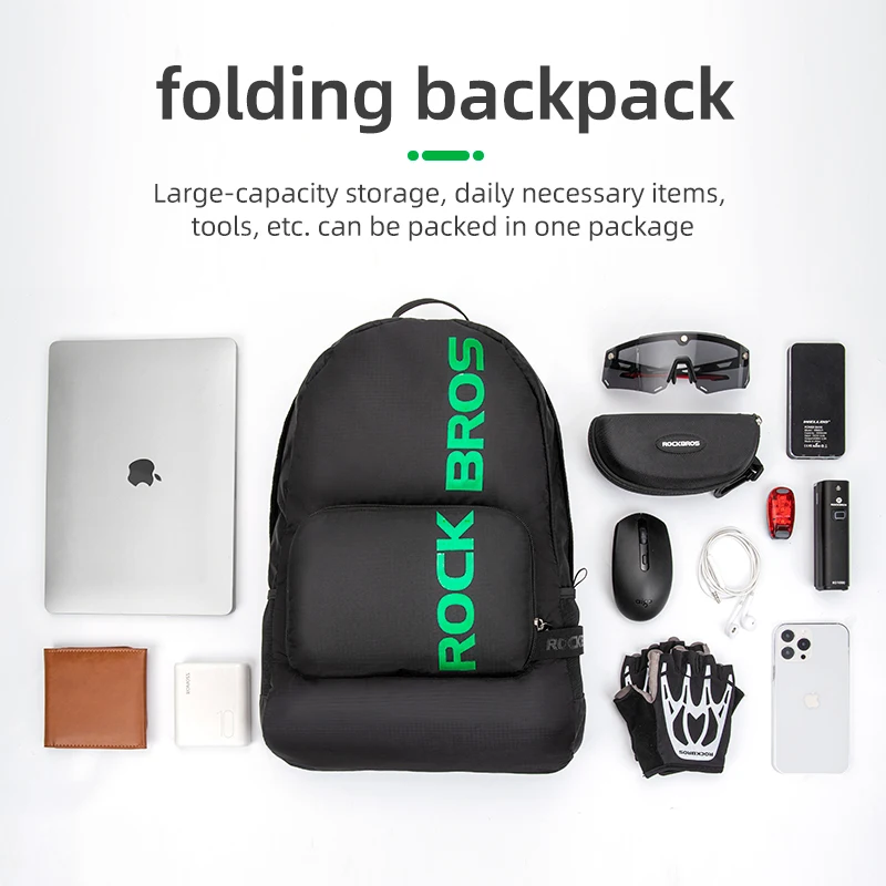 ROCKBROS Travel Backpack Sports Shoulder Bag Outdoor Climbing Cycling Hiking Knapsack 18L Large Capacity Foldable Backpack