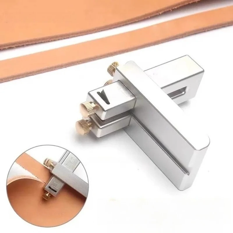Belt Strip Cutter Aluminum Alloy Sandblasted Oxidized Mini Strip Cutter Hand Vegetable Tanned Leather Tool Cutting Strip