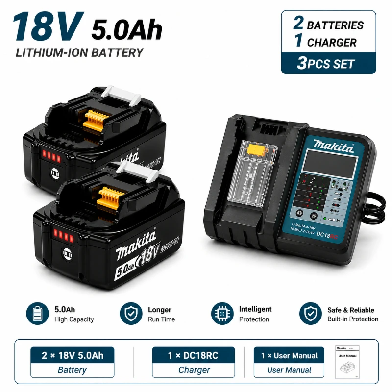EU Schnellversand Makita BL1850B BL1860 18V 5,0Ah Li-Ionen-Akku Ersatz für LXT Kabellose Werkzeuge