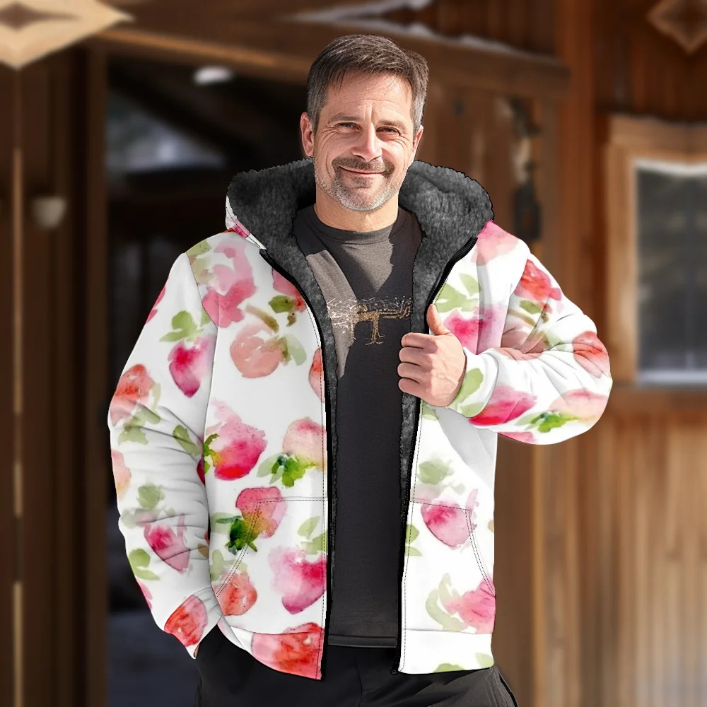 Casacos de jaquetas de inverno masculinos, roupas de algodão com padrão floral sobretudo à prova de vento vitalidade jovem CAMPUS