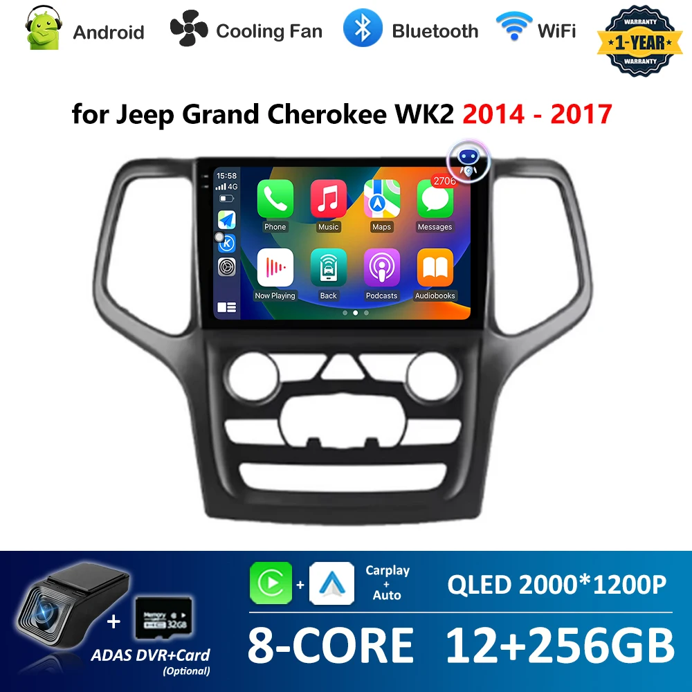 

10 inch for Jeep Grand Cherokee WK2 2014 - 2017 Android Intelligent System Car Radio Multimedia Player BT 4G Carplay WiFi GPS