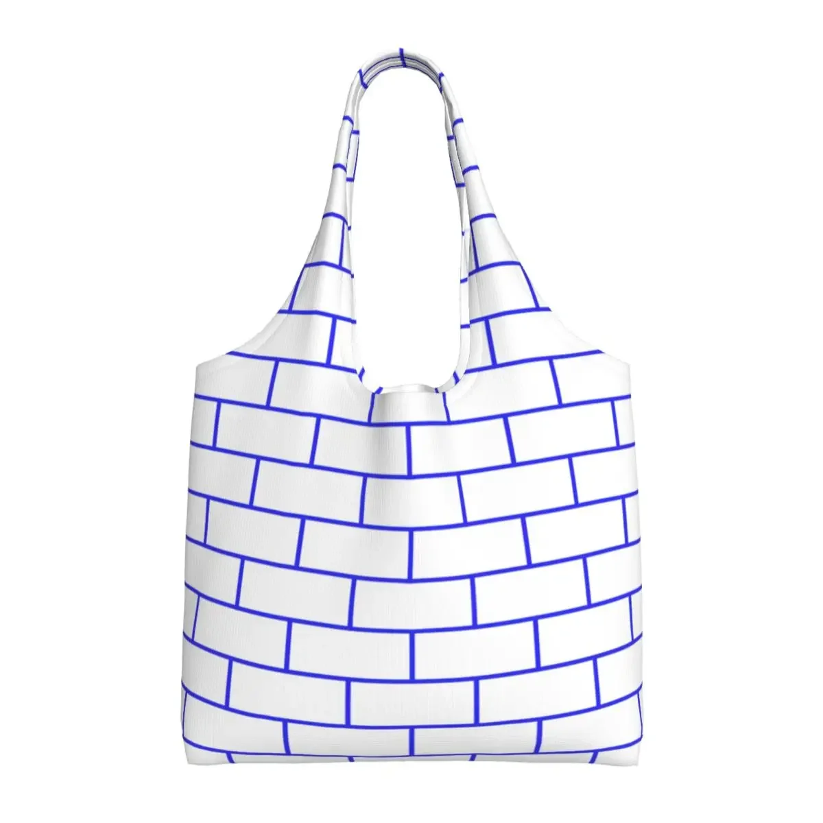 Brick House Horizontal Blue Grocery Tote Shopping Bag Street Mmural Art Eldridge Canvas Shopper Shoulder Bag Capacity Handbag