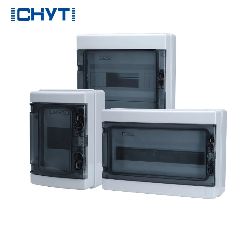 HA Series 4/8/12/18/24 Way IP65 Plastic Electrical Distribution Box Waterproof MCB Box Panel Mounted Junction Box