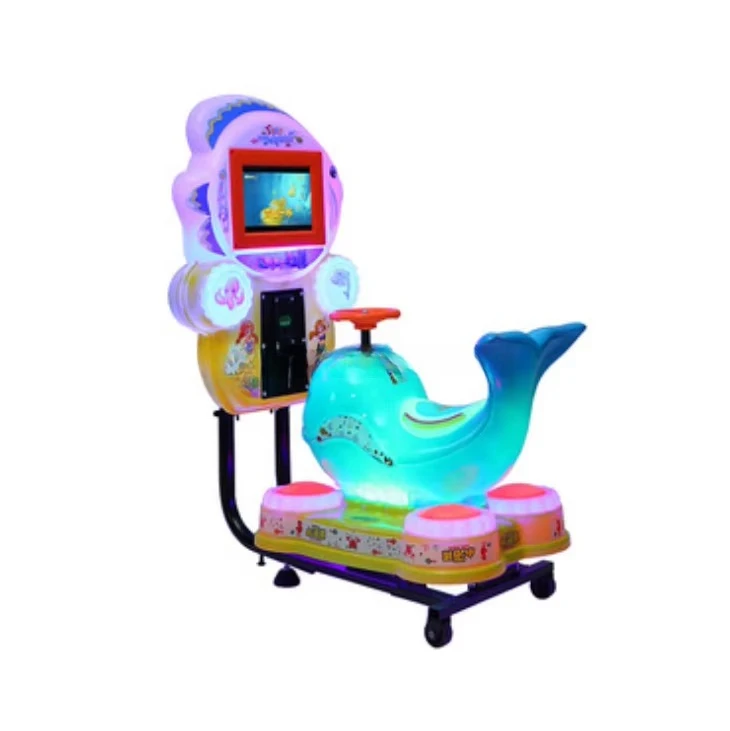

Indoor Amusement Park Arcade Machines Coin Operated Kiddie Blue Dolphin Swing Rides Park Kids Game Machine Equipment for Sale