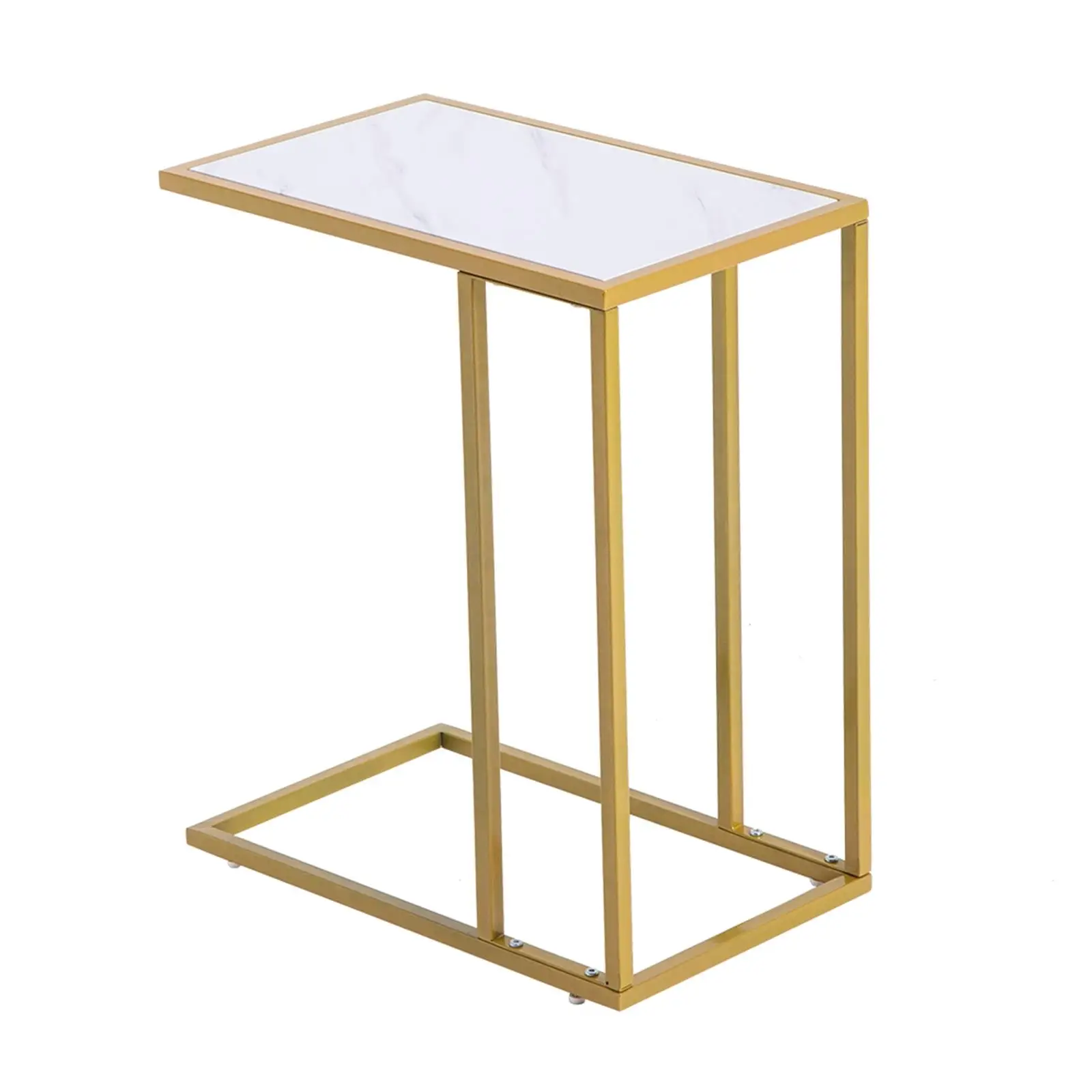 

Elegant White Marble C-Side Table [30x48x61cm] - Modern Furniture Accent for Living Room