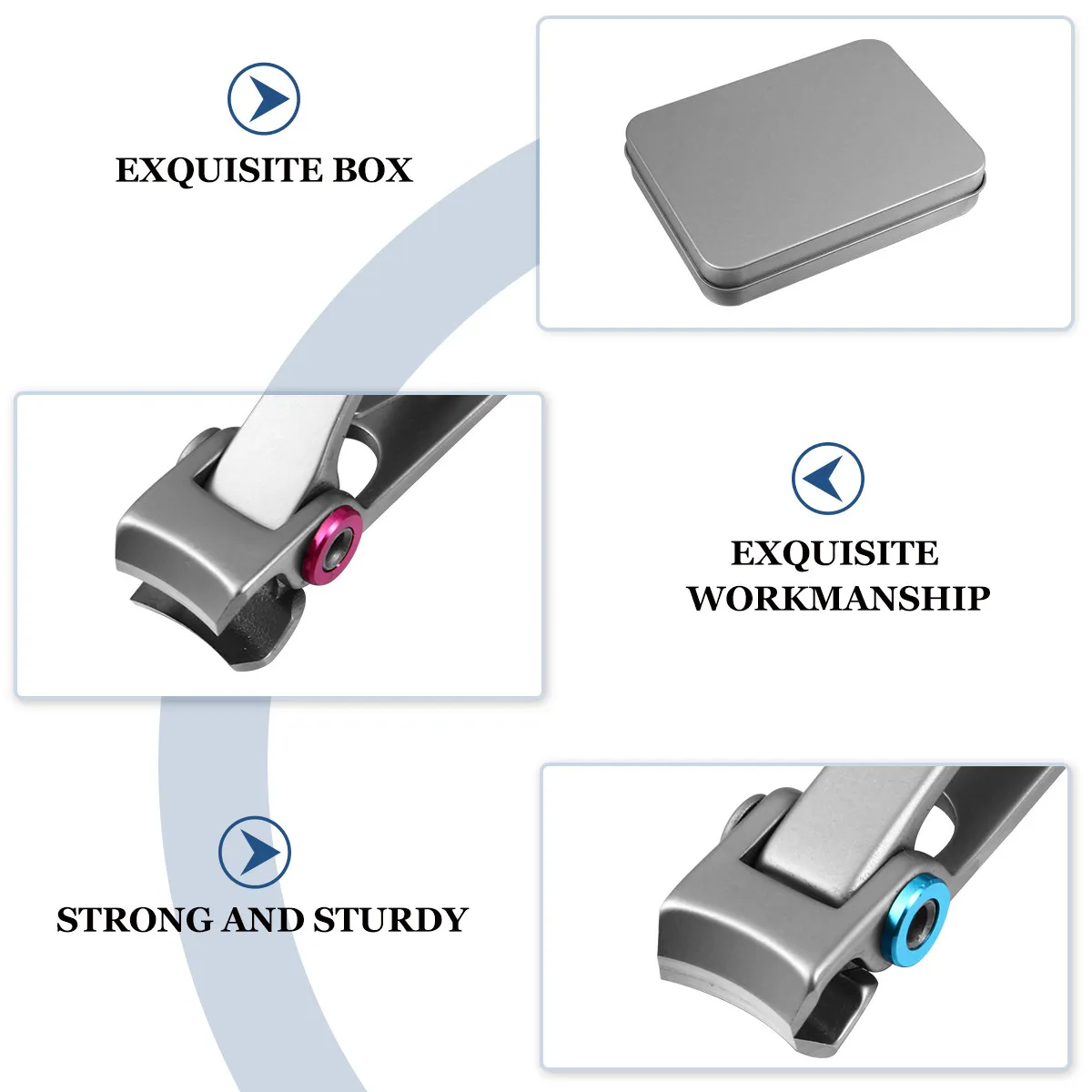 

Набор профессиональных кусачек для ногтей из 3 предметов, из нержавеющей стали, для толстых ногтей, салонного качества, с эргономичной ручкой