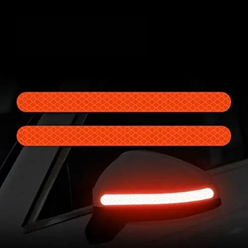 4 Stück Auto-Reflektoraufkleber Autotür-Rückspiegel Reflektierender Streifen Auto-Außenschutz Zubehör Warnreflektorband