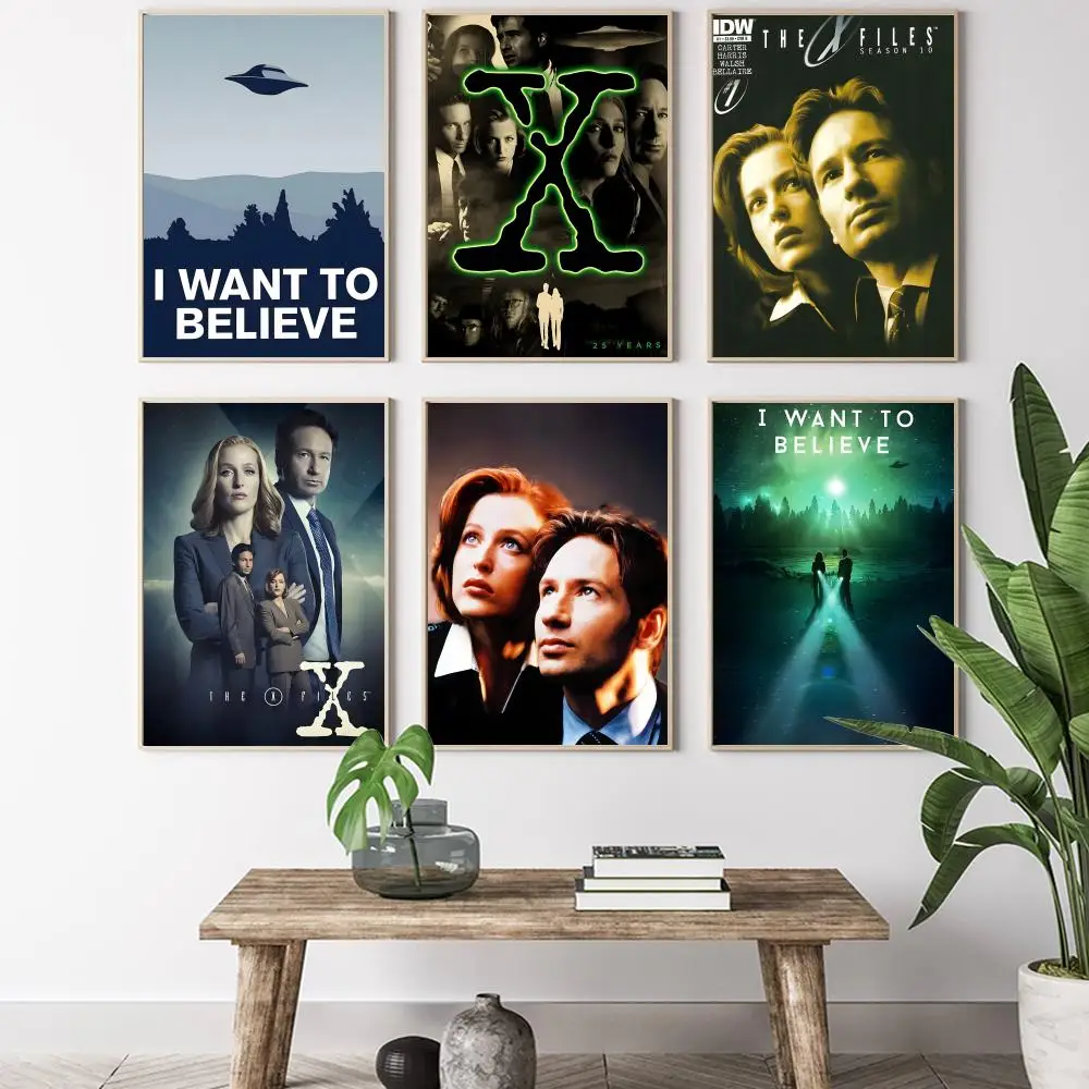 Movie The X-Files I Want To Believe Painting Calligraphy HD Canvas Poster living room bedroom bar aesthetic decoration