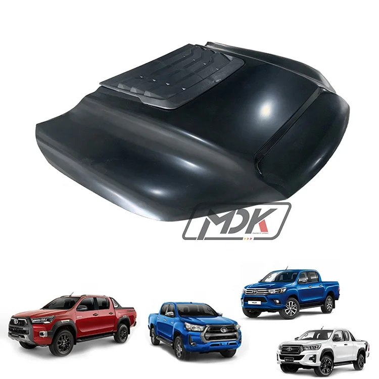 

ABS Black Bonnet Hood Engine Cover for Hilux Revo 2015 2016 2020