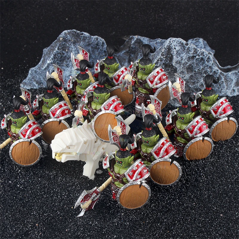 DT8905 P8011-8016 Armor Wolf Mounts Game Series Orc Shields Axe Accessoires Blocs de construction Figurines d'action Puzzle Jouets pour enfants Cadeaux