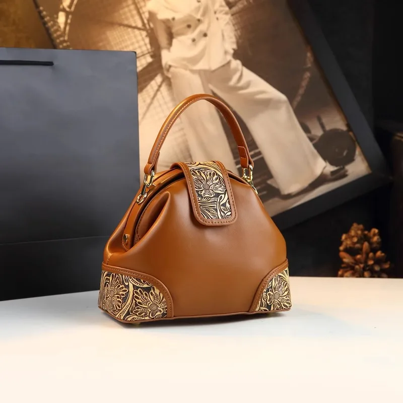 

Designer Brand New High Quality Leather Carved Crossbody Bag Women's Ethnic Style Handbag Сумка Женская Hot Sale Free Shipping