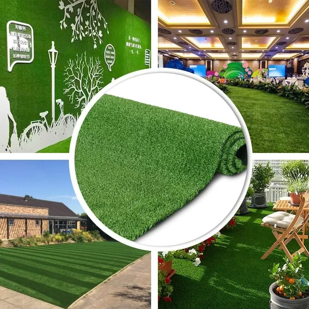 

XMSJ Artificial Grass Turf 5FTX8FT, Indoor Outdoor Dog Synthetic Grass Mat, Party Wedding Christmas Balcony Garden Artificial La