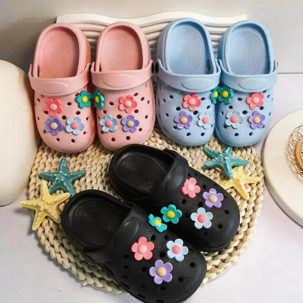 

Summer New Seaside Vacation Beach Four Color Flower Sandals Cave Shoes Indoor Non Slip Slippers Outdoor Fashion Casual Sandals