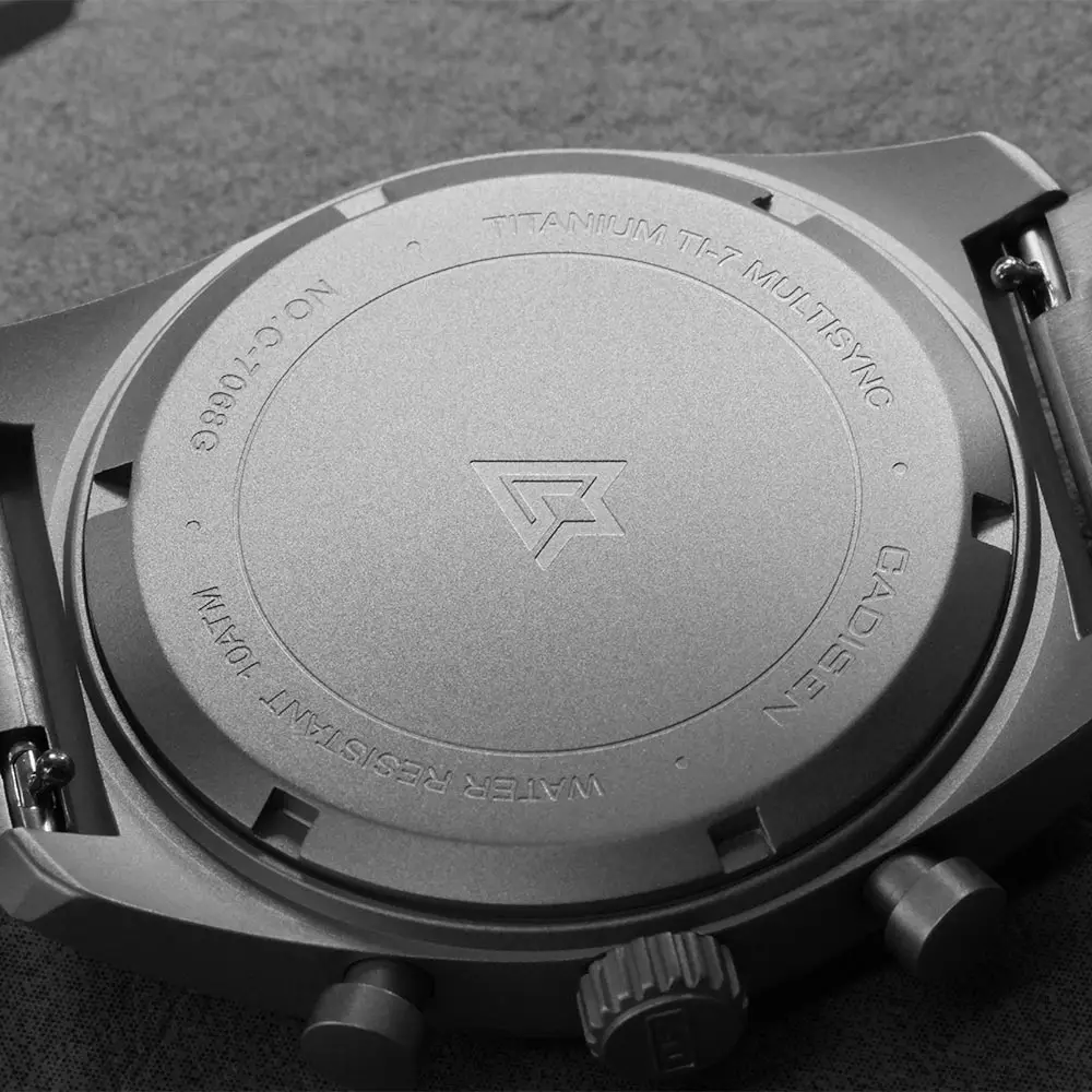 CADISEN TI-7 MULTISYNC Titanium Strap Moon Mens Watches Quartz Chronograph Japan TMI VK63 Movement  Luxury Gift For Men Watch view 2