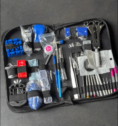 

Профессиональный набор инструментов для ремонта часов, полный набор для снятия и обслуживания ремешка с отверстием корпуса