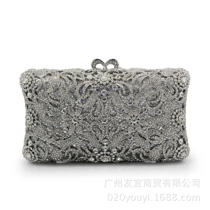 

Handmade Diamond-encrusted Dinner Bag Full Of Diamonds Hollow Evening Bridal Clutch Bag Large Luxury Designer Bags High Quality