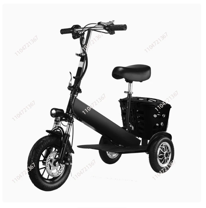 

500W 36V Small Electric Tricycle Folding With Basket For Family 3 Wheels Waterproof Lightweight Electric Scooter With a Seat