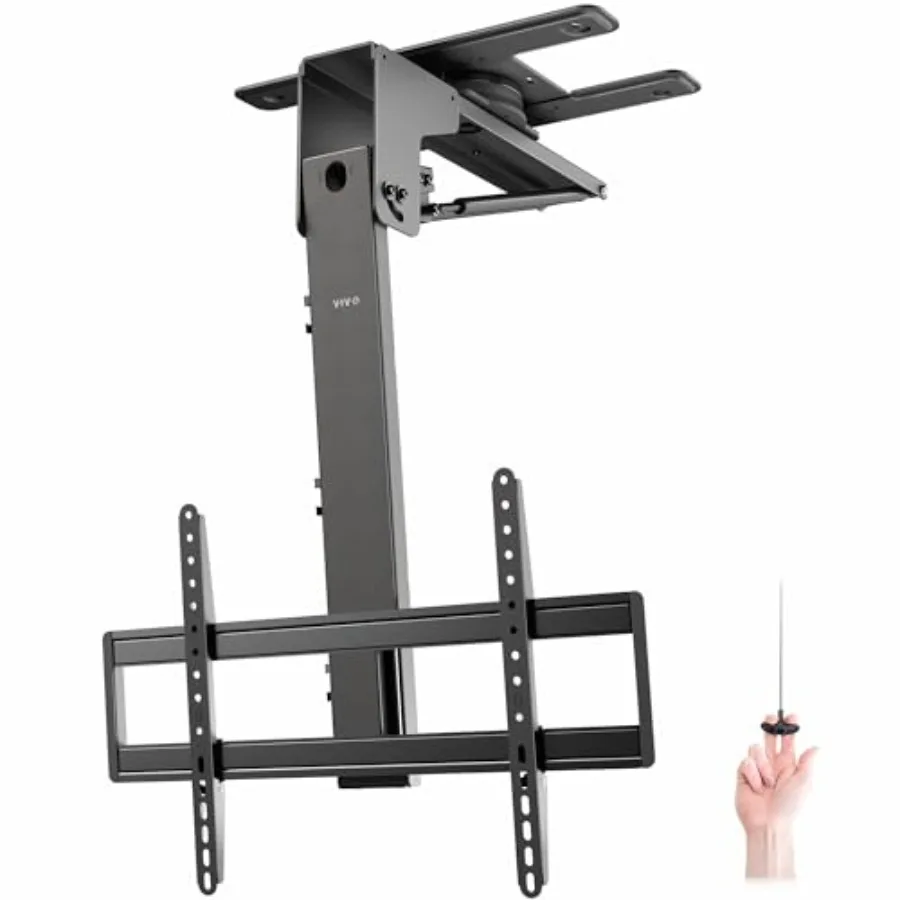 

Manual Flip Down and Swivel Ceiling TV Mount for 4070 inch Screens on Flat or Pitched Ceilings Steel Frame Black Holds up to 77