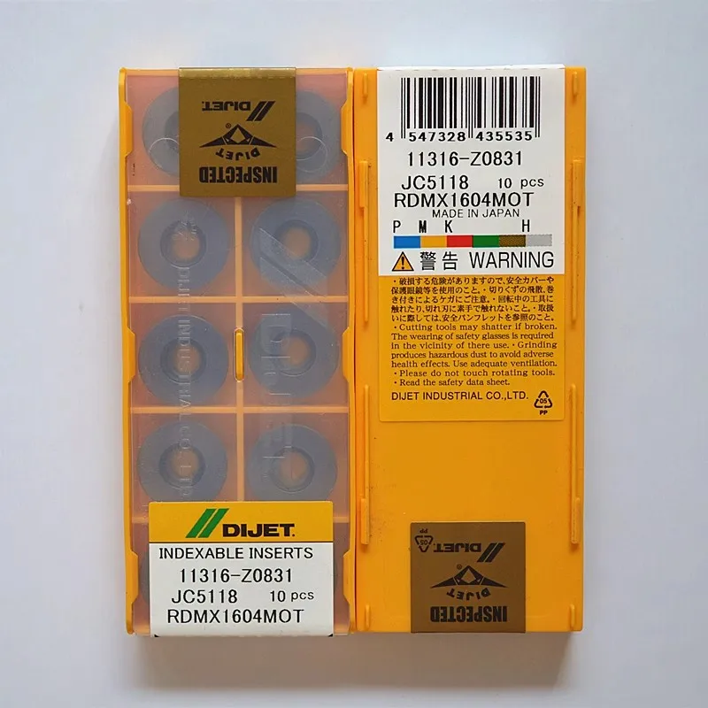 

DIJET RDMX1604MOT JC5118 RDMX1604MOT JC8015 turning blade carbide inserts Cutting Tools 10Pcs