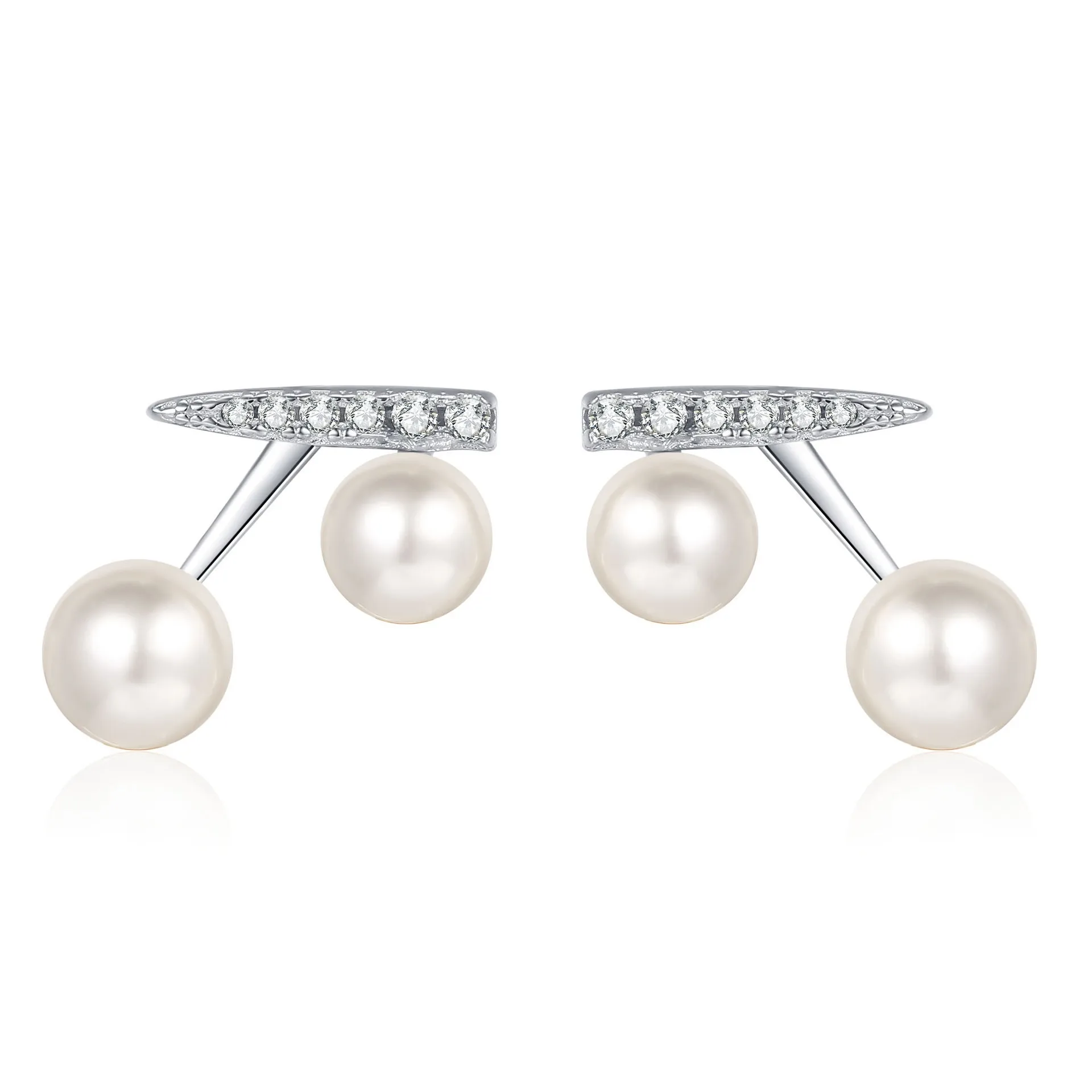 

AZ835-E Lefei Fashion Diamond-set Fine Moissanite Cherry Pearl Earrings Charm Women s925 Silver Party Elegant Party Jewelry Gift