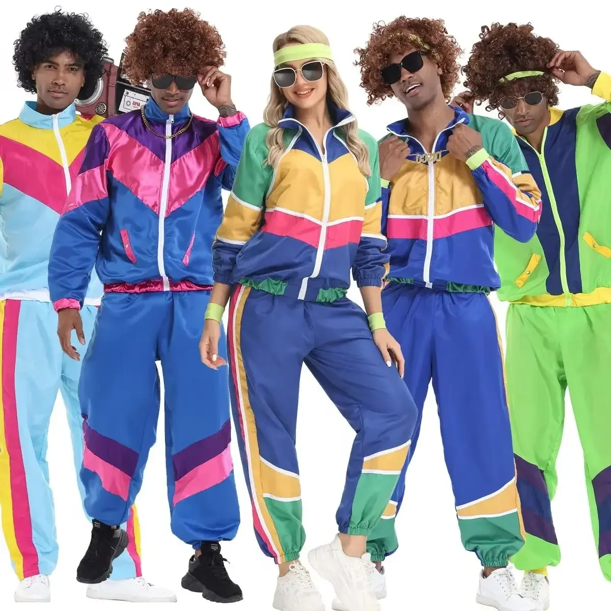 

Vintage 70's Hippie Halloween Couple Hip Hop Outfits Men Women Matching Costume Retro Party Attire