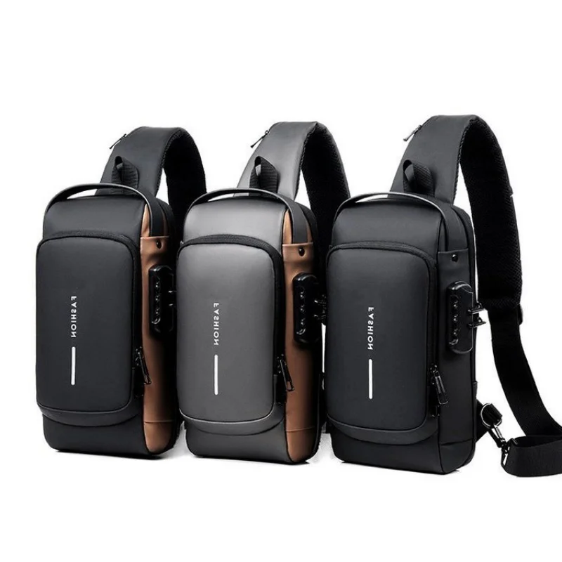 Imagem -03 - Multifuncional Crossbody Travel Strap Chest Bolsa Bolsa Anti-roubo Messenger Bolsa de Ombro Usb para Homens