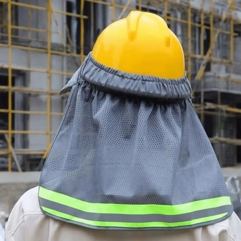 Mesh Hard Hat Sun Shield Breathable Reflective Stripe Mesh Neck Sun Shield UV Protection Neck Shield Helmets Helmet Accessories