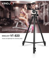 KINGJOY Aluminum Tripod 0.3KG with Quick Release Plate and 360° Head for Sony/Nikon/Canon DSLR and Smartphones,Camera,Live,Vlog