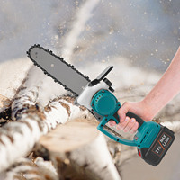 Mini Portable Electric Chainsaw Tree Saw Power 120W 220V with 2 Batteries, Woodworking with Small Handheld