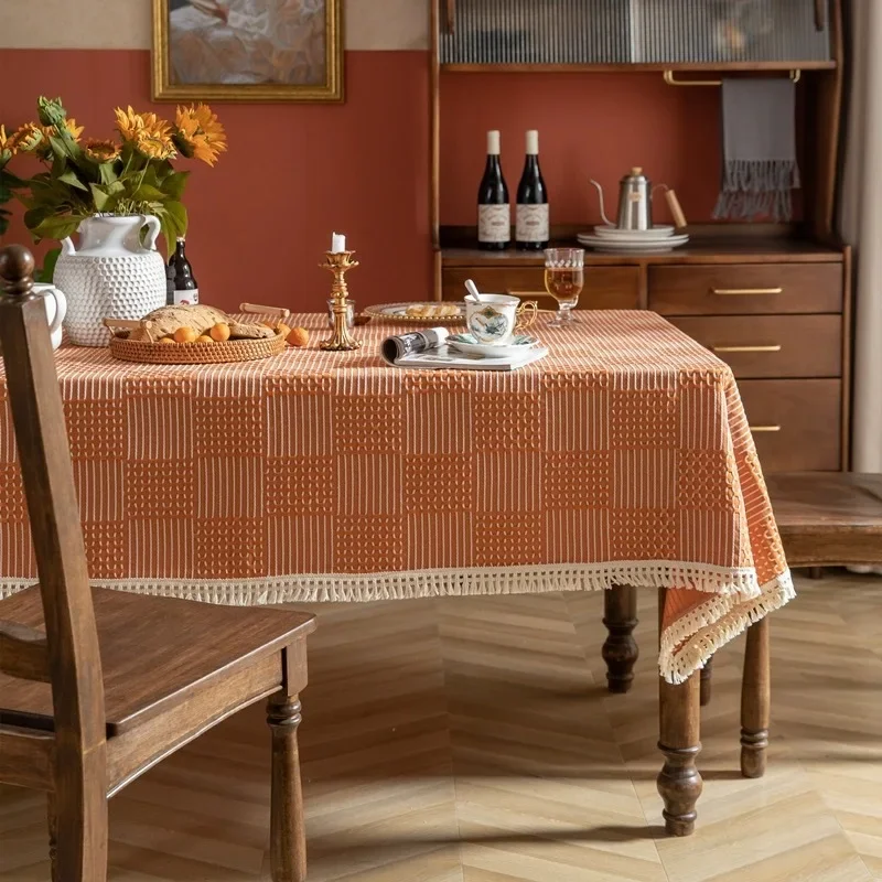 Linen Cotton Washable Tablecloth for Wedding Home Party Dining Banquet Decoration Flax Fabric Table Cloth Luxurious Table Cover