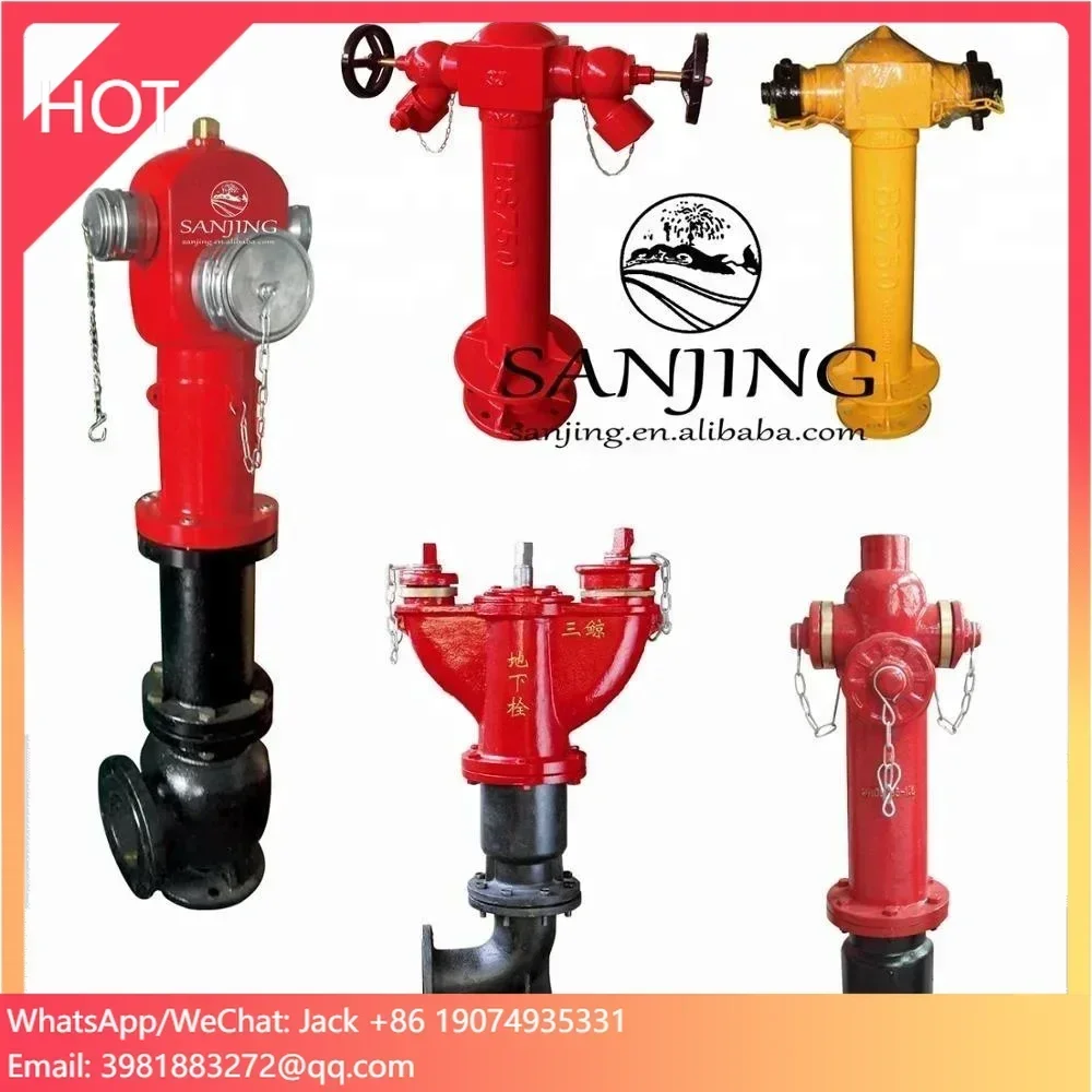 Wet  Barrel Fire Protection Used Outdoor Pillar Fire Hydrant Firefighting Equipment