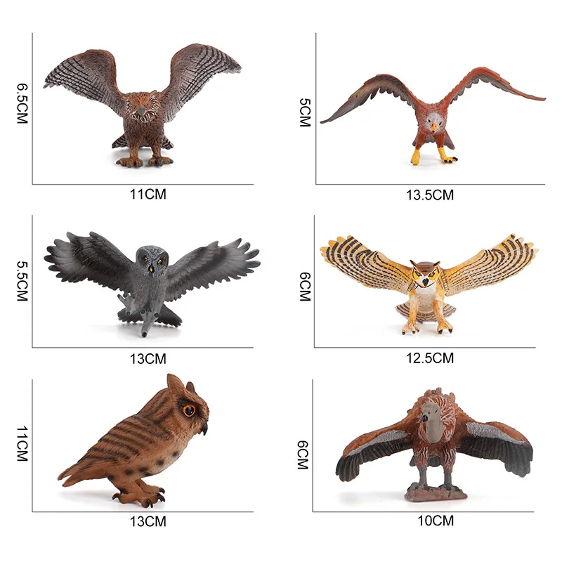 محاكاة الحيوان البومة النسر الطيور الحياة البرية المعرفية لعبة بولي كلوريد الفينيل نموذج الحرف اليدوية أداة التدريس البستنة الديكور هدية a5322