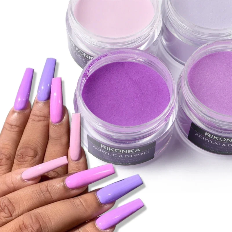Polvo acrílico de color lavanda, Gel de extensión, pigmento para uñas, polvo, diseño profesional de Arte de uñas, suministros de decoración, herramienta