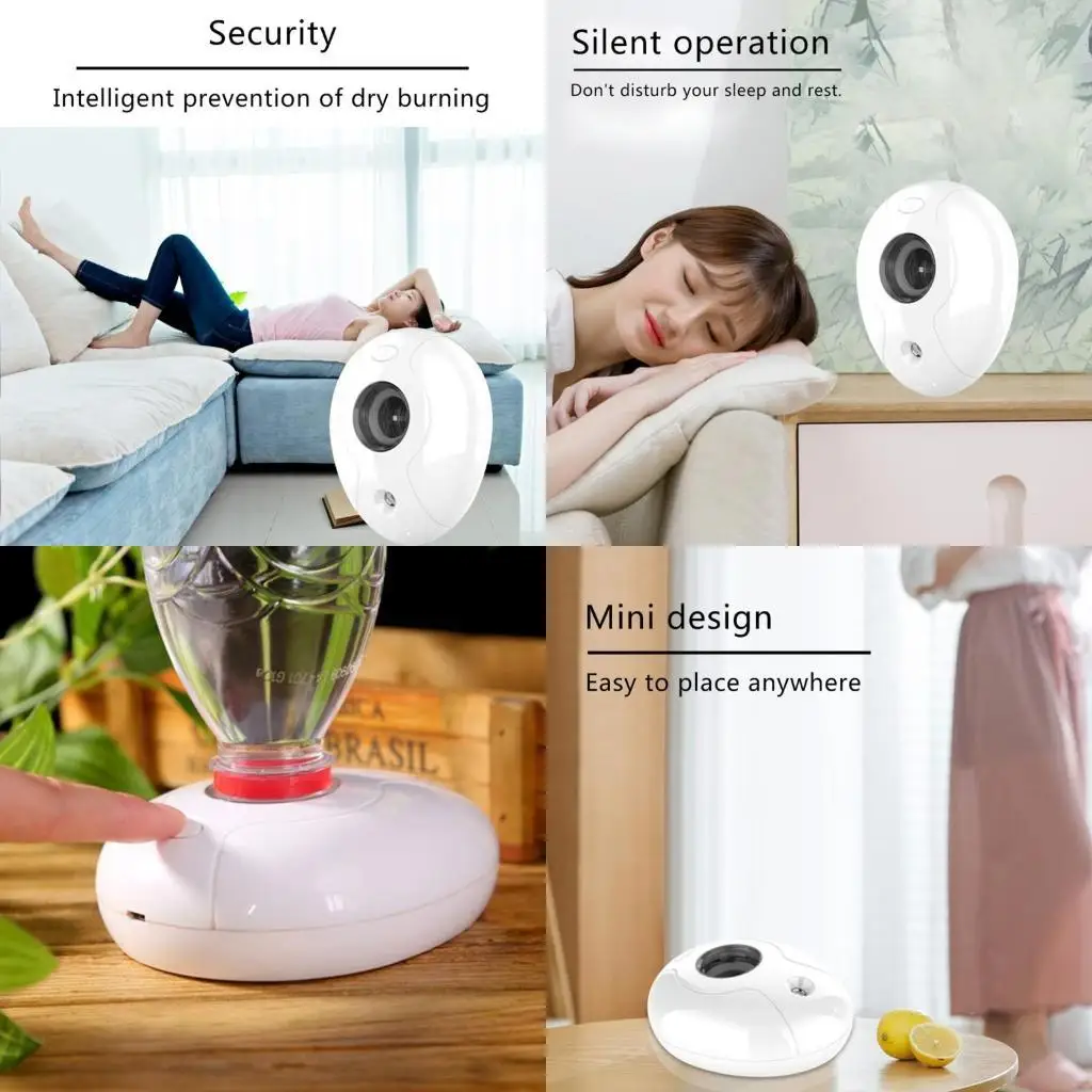 

D0AB USB портативный увлажнитель воздуха бутылка аромадиффузор светодиодный ночник туманообразователь для домашнего офиса