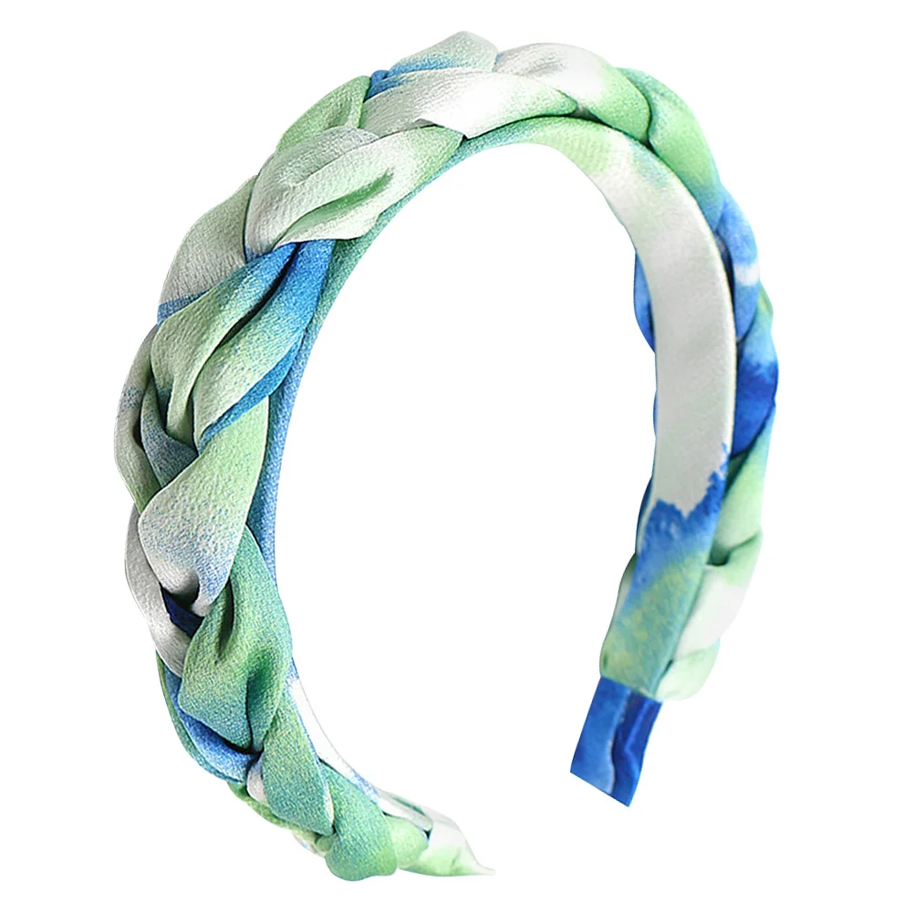 

Braided Headband for Women Fashion Hair Hoop All-Match Hair Accessories Elegant Dye-Pattern Design Daily Party Wear Green Series